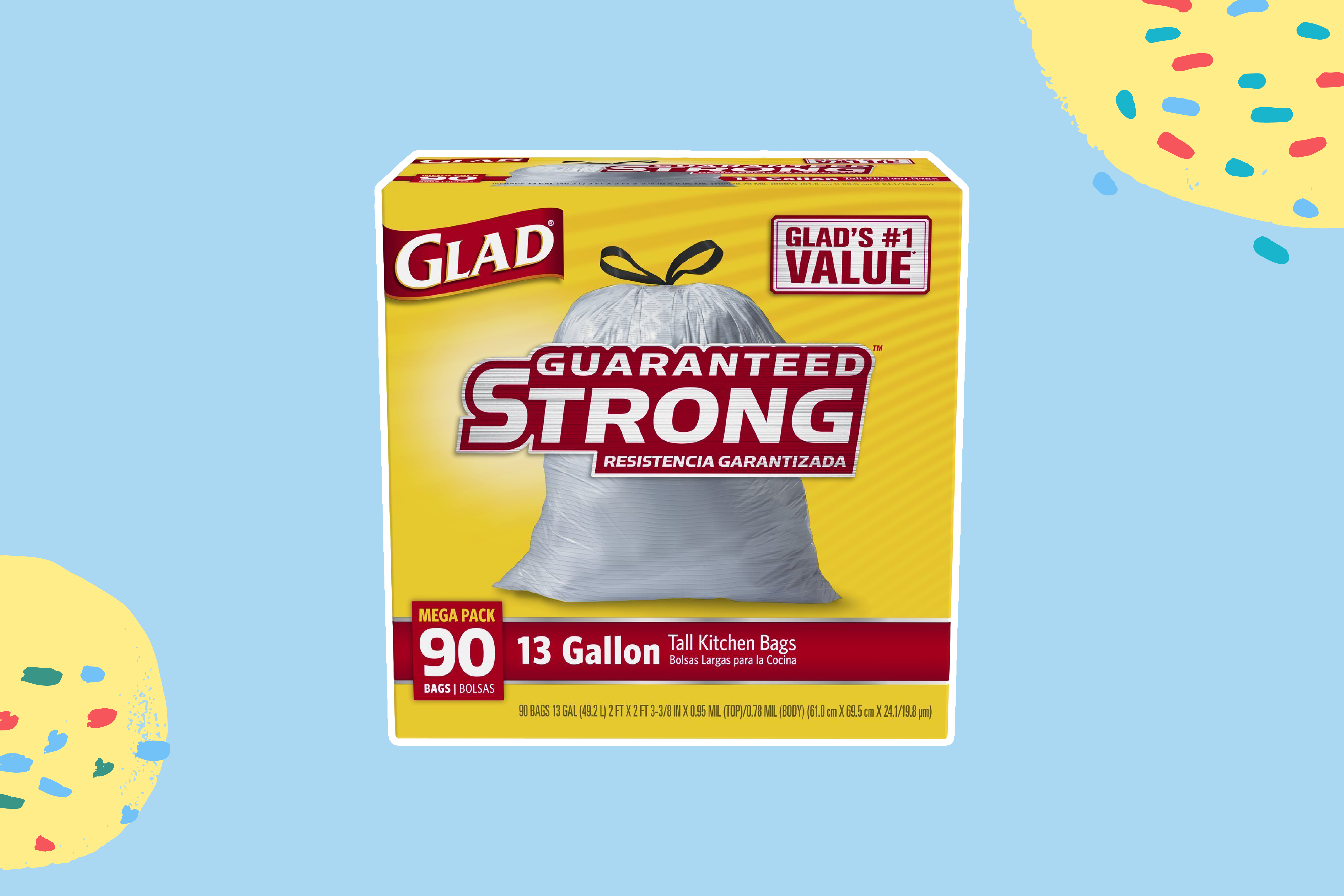 Glad Tall Kitchen Drawstring Trash Bags - 13 Gallon - 90 ct