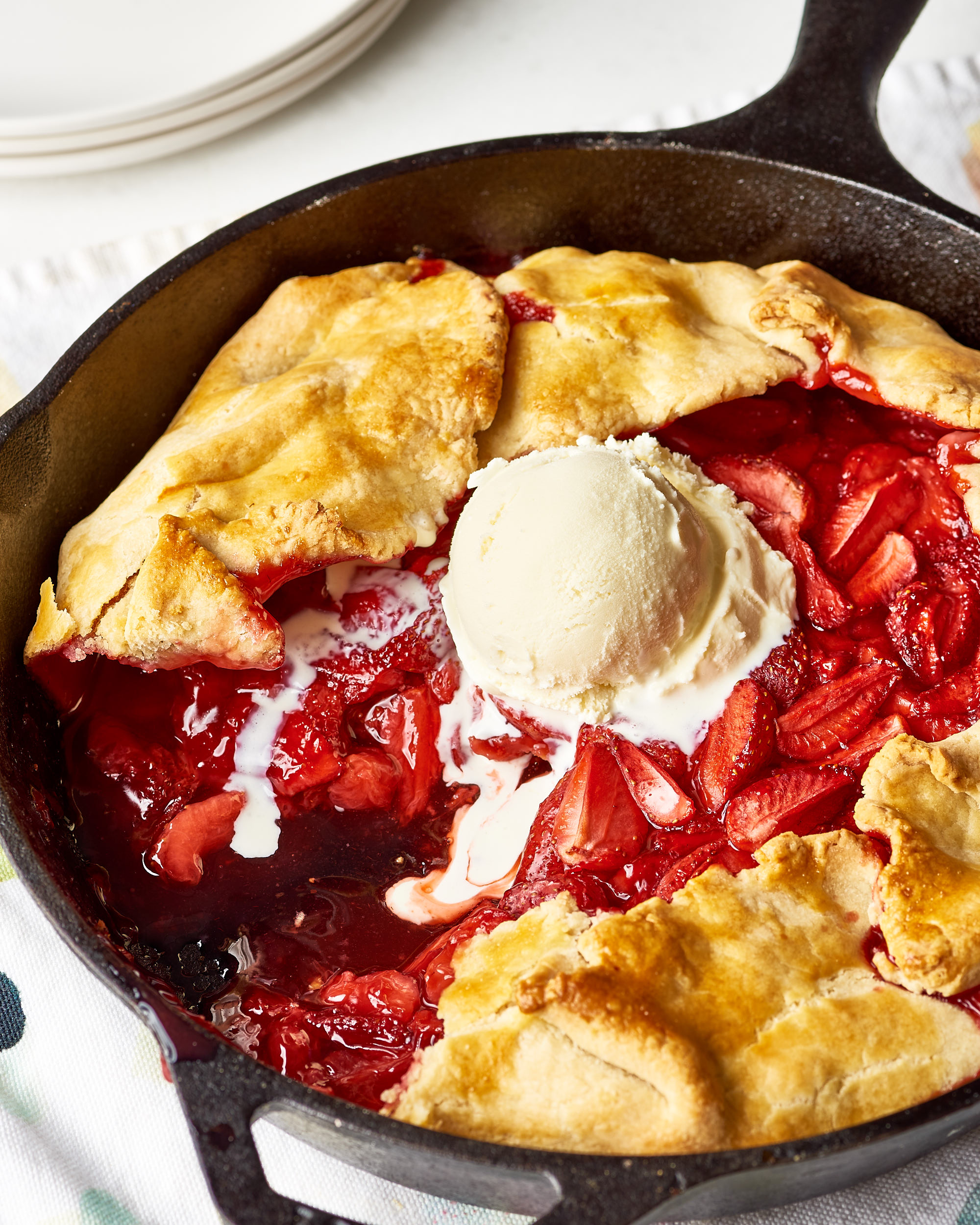 Strawberry Skillet Pie - Completely Delicious