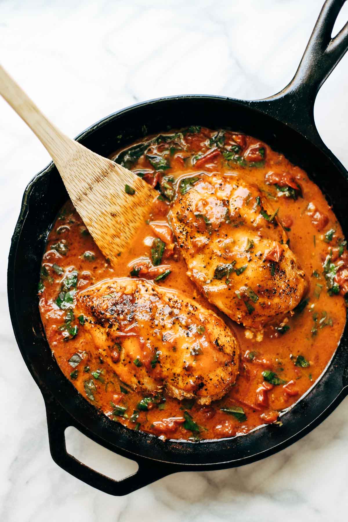 Garlic Chicken With Tomato Butter Pinch Of Yum Kitchn