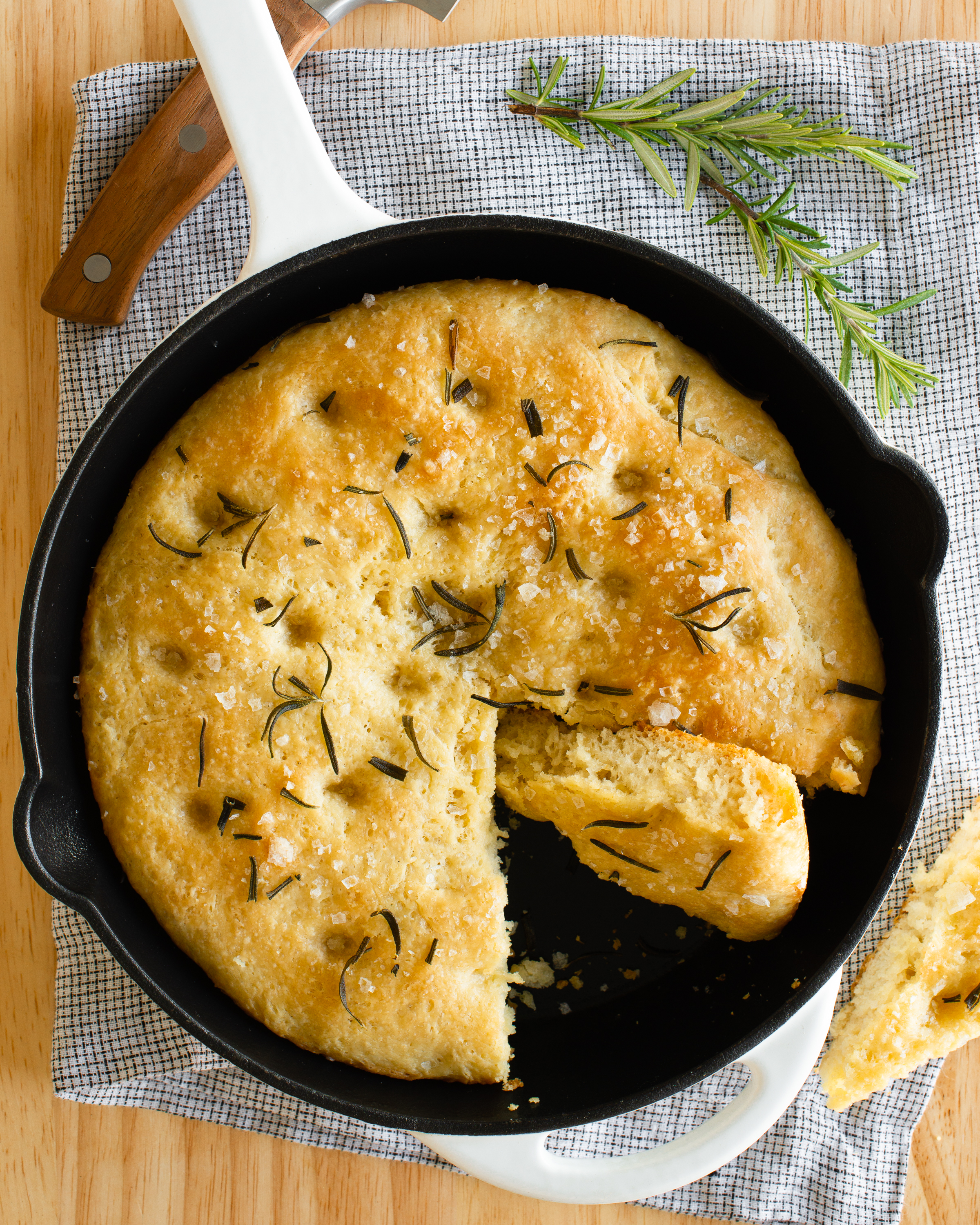 Skillet Focaccia Bread with Rosemary