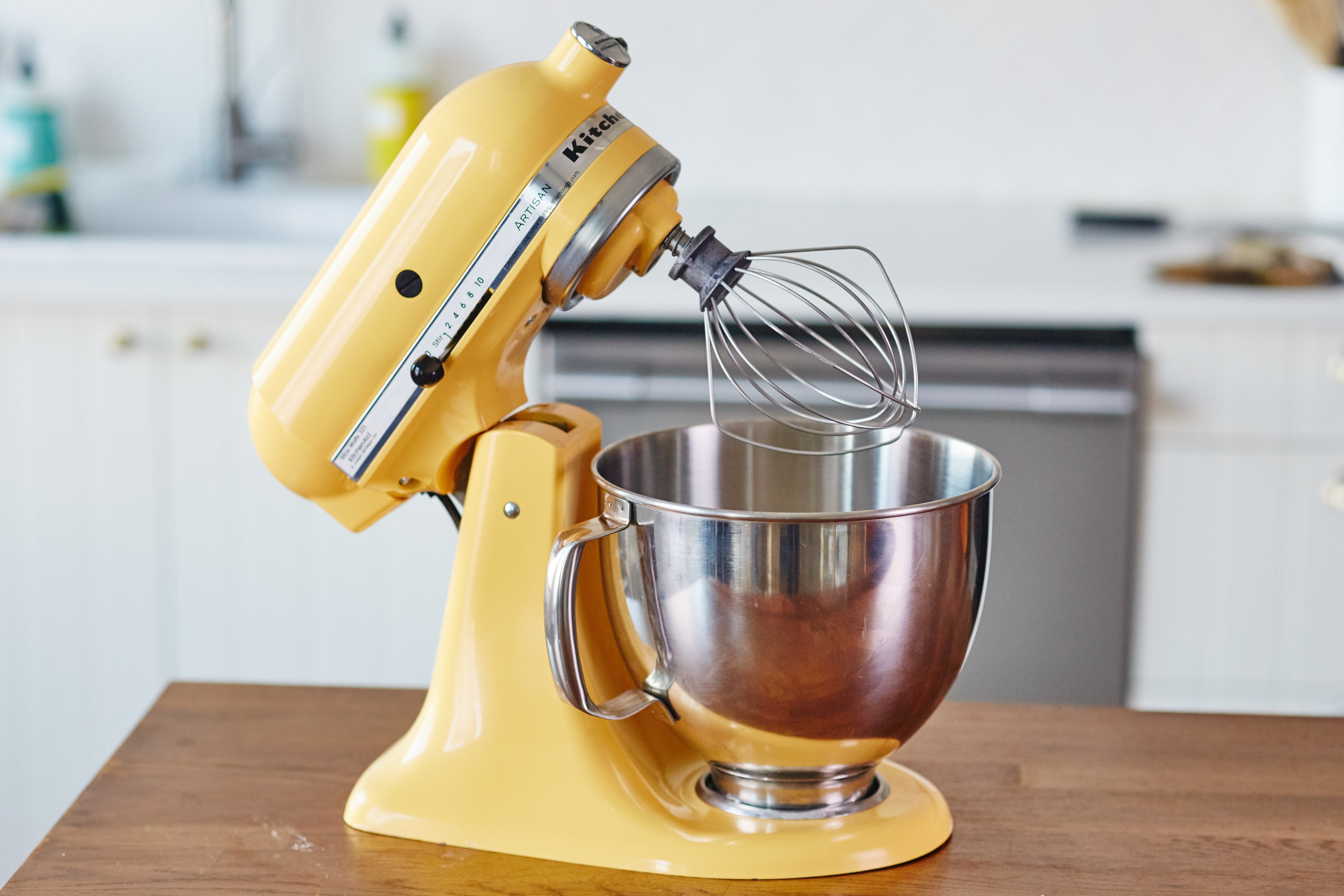 Williams-Sonoma - May 2020 - KitchenAid Artisan White Mixer with Hobnail  Bowl