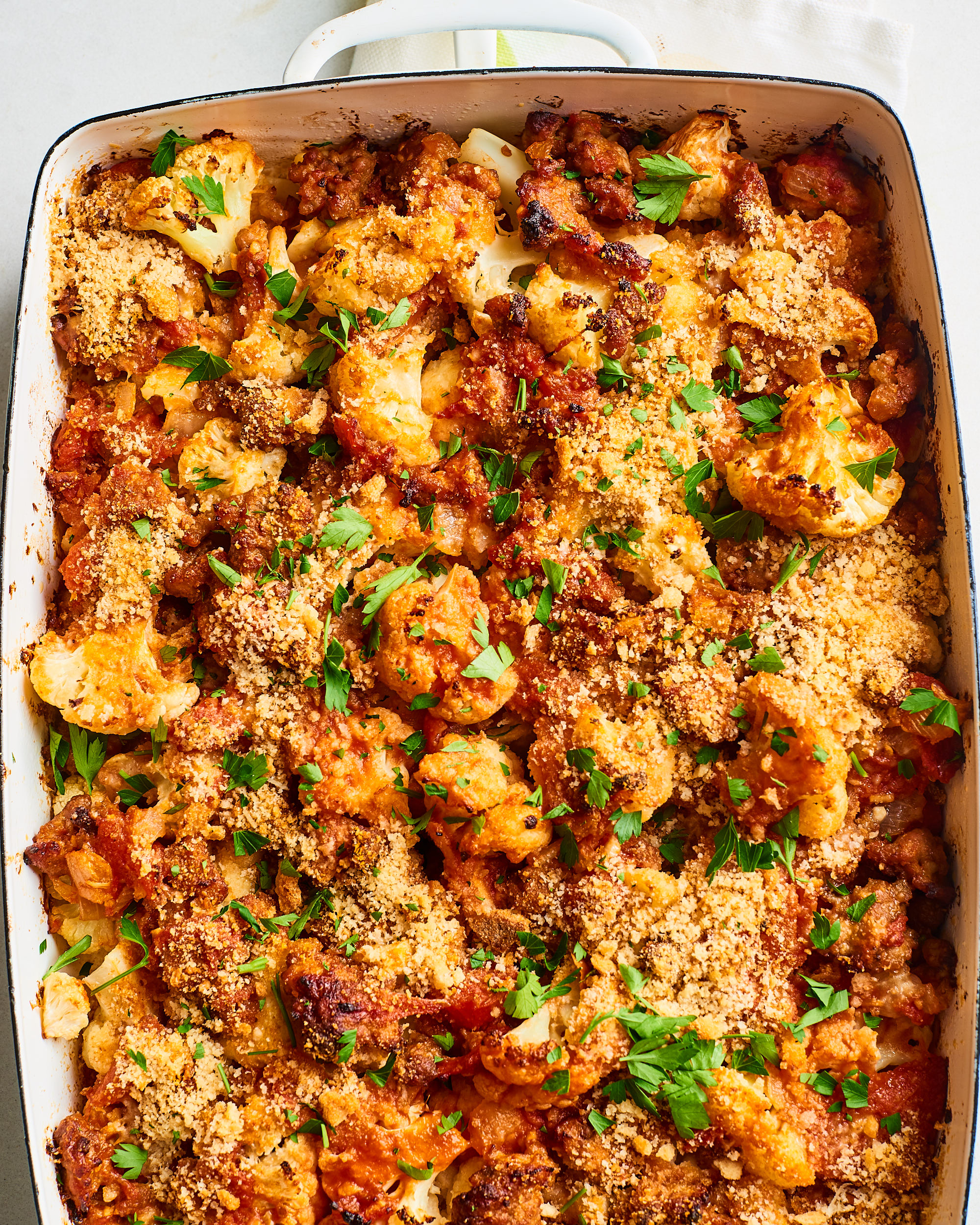 Cauliflower and sausage casserole