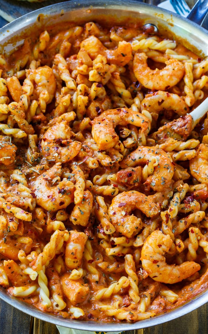 Spicy Shrimp Pasta Recipe - Spicy Southern Kitchen | Kitchn