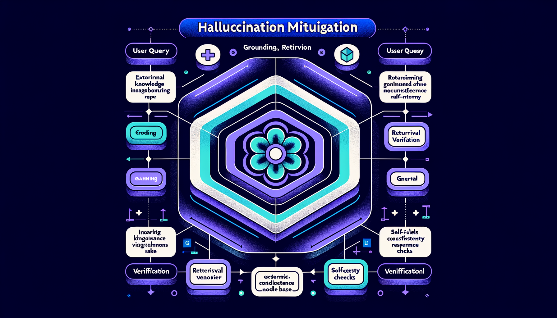 Hallucination mitigation — grounding, retrieval, verification