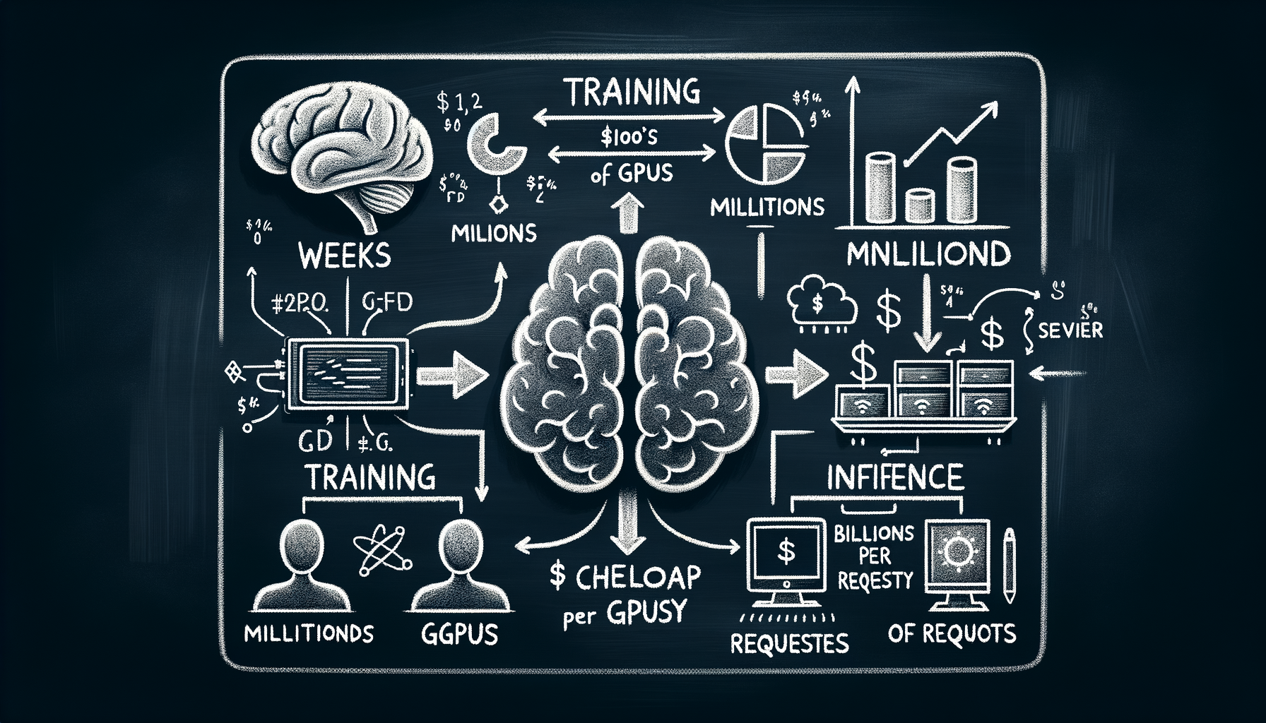 The training-inference split — building the brain vs using it