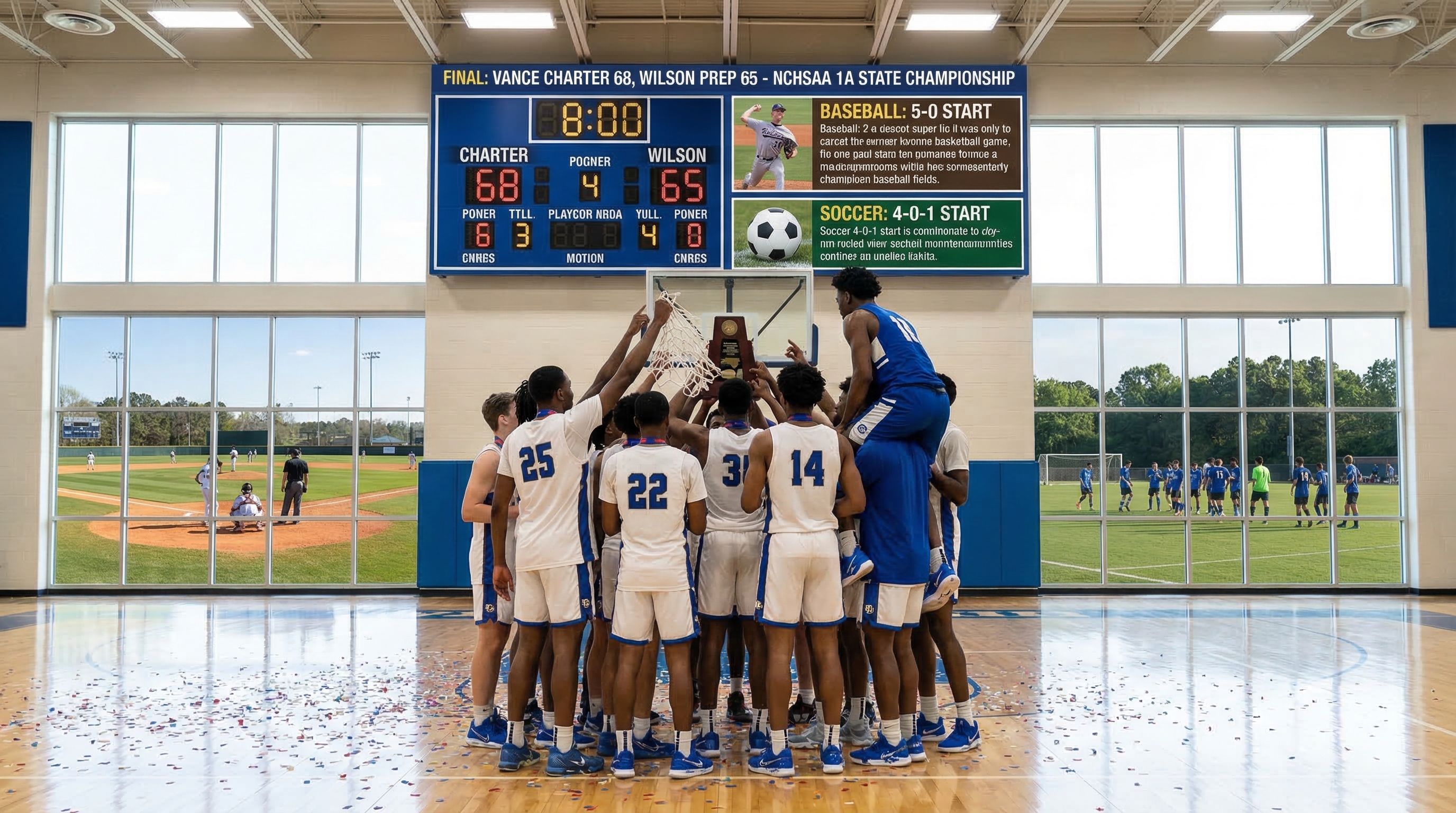 Vance Charter, Wilson Prep Claim State Basketball Crowns; Baseball and Soccer Teams Off to Strong Starts