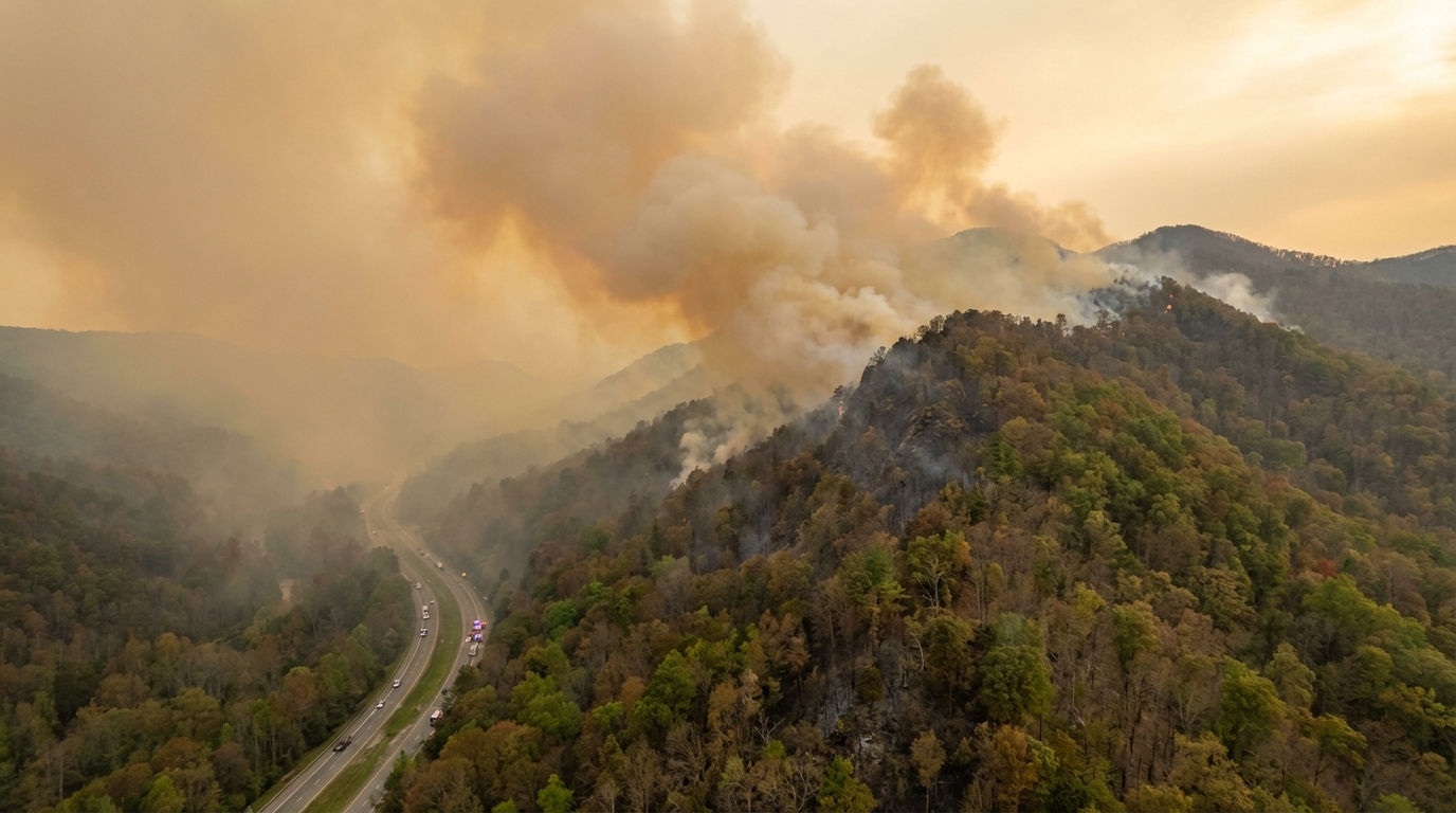 Poplar Fire Reaches 100 Acres in Mitchell County; NC 197 Closed
