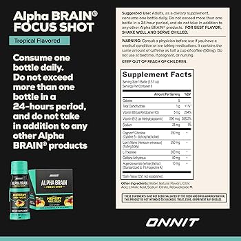Alpha Brain by Onnit Supplement Facts