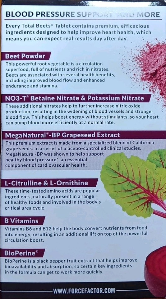 Total Beets Blood Pressure Support Supplement Facts