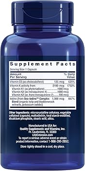 Vitamins D and K with Sea-Iodine Supplement Facts