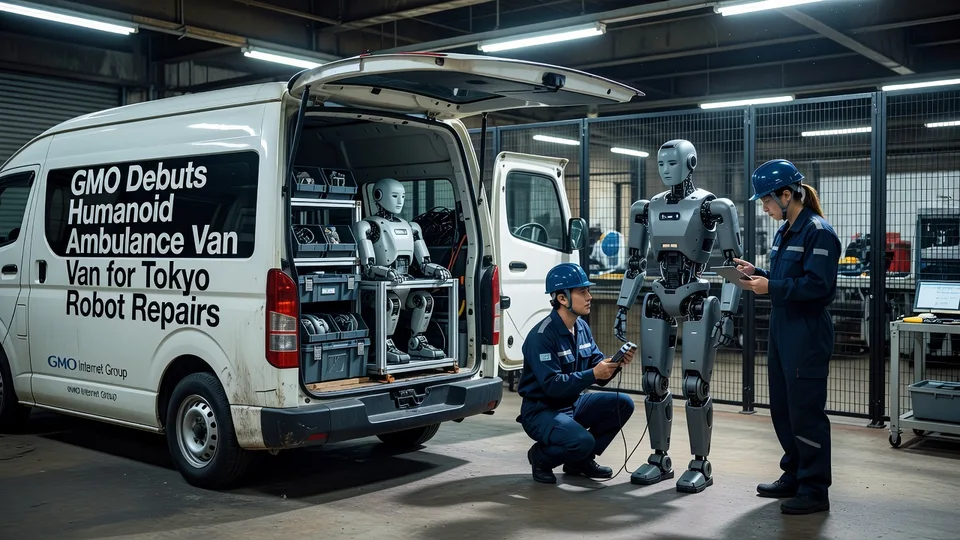 GMO Debuts Humanoid Ambulance Van for Tokyo Robot Repairs