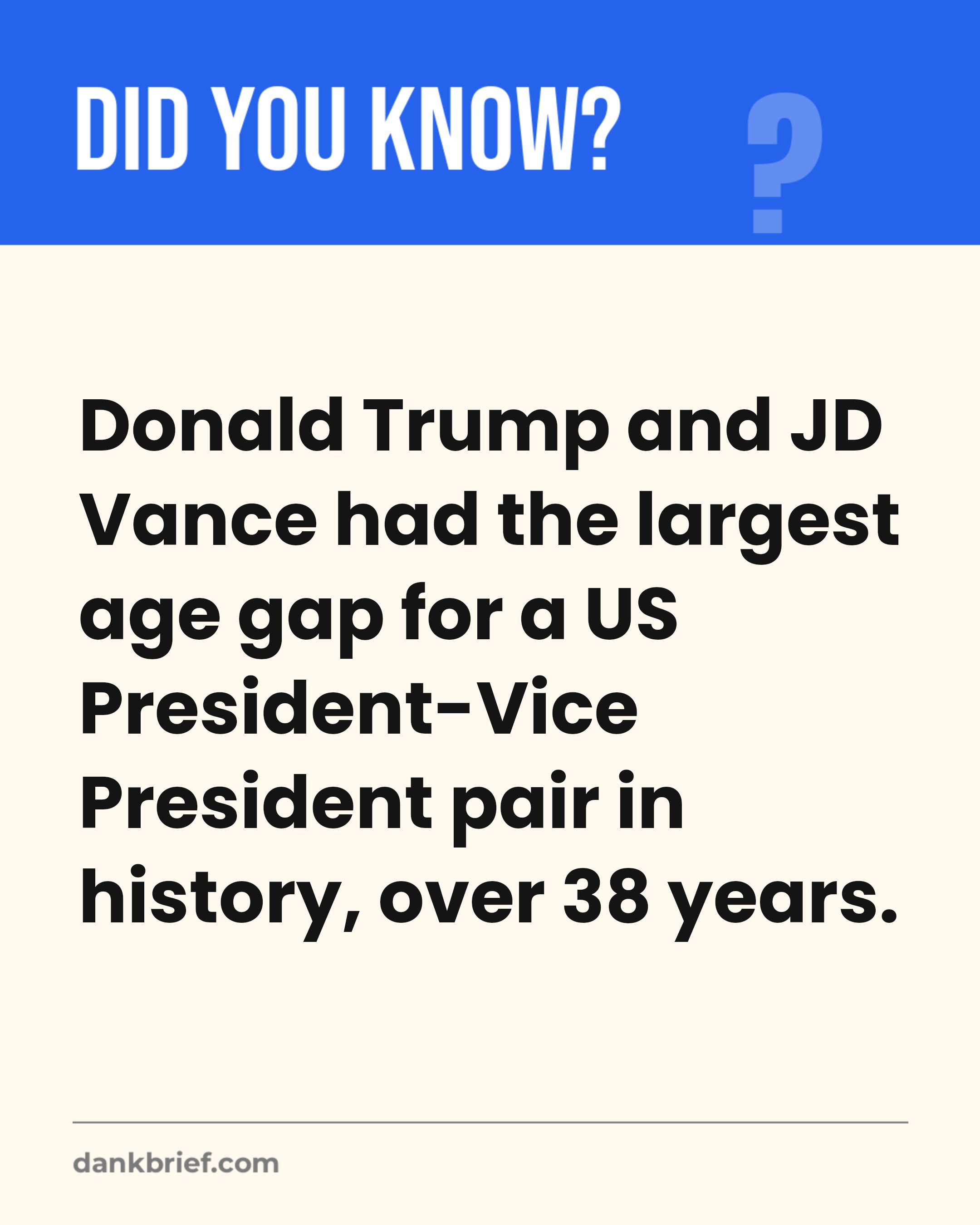 Record Age Gap for US Executive Pair