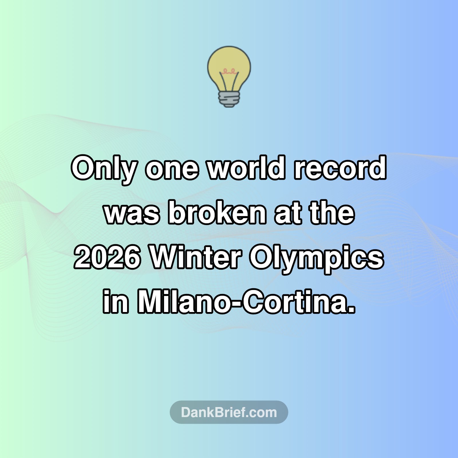 Winter Olympics: The Lone Record