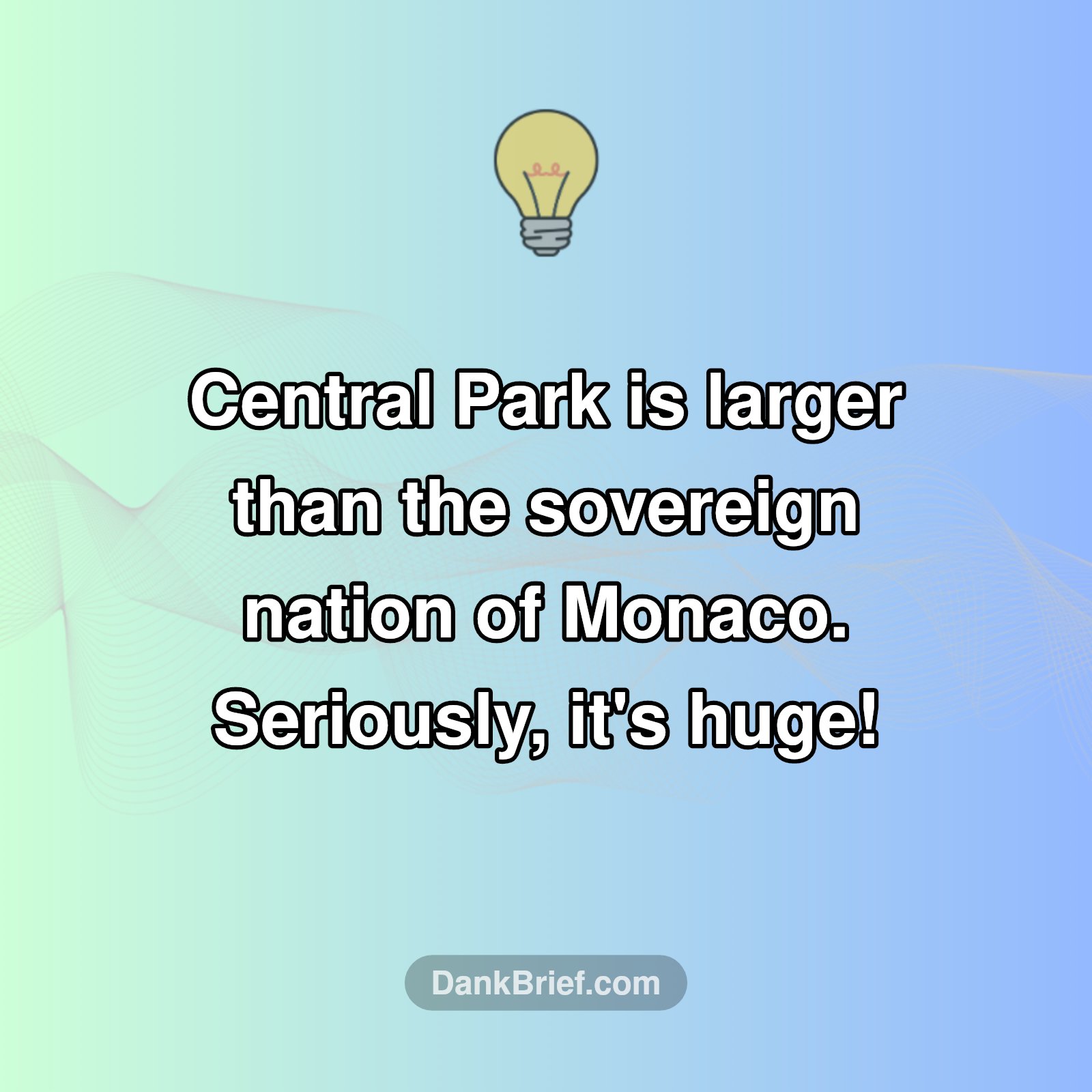 Central Park: Bigger Than A Country?!