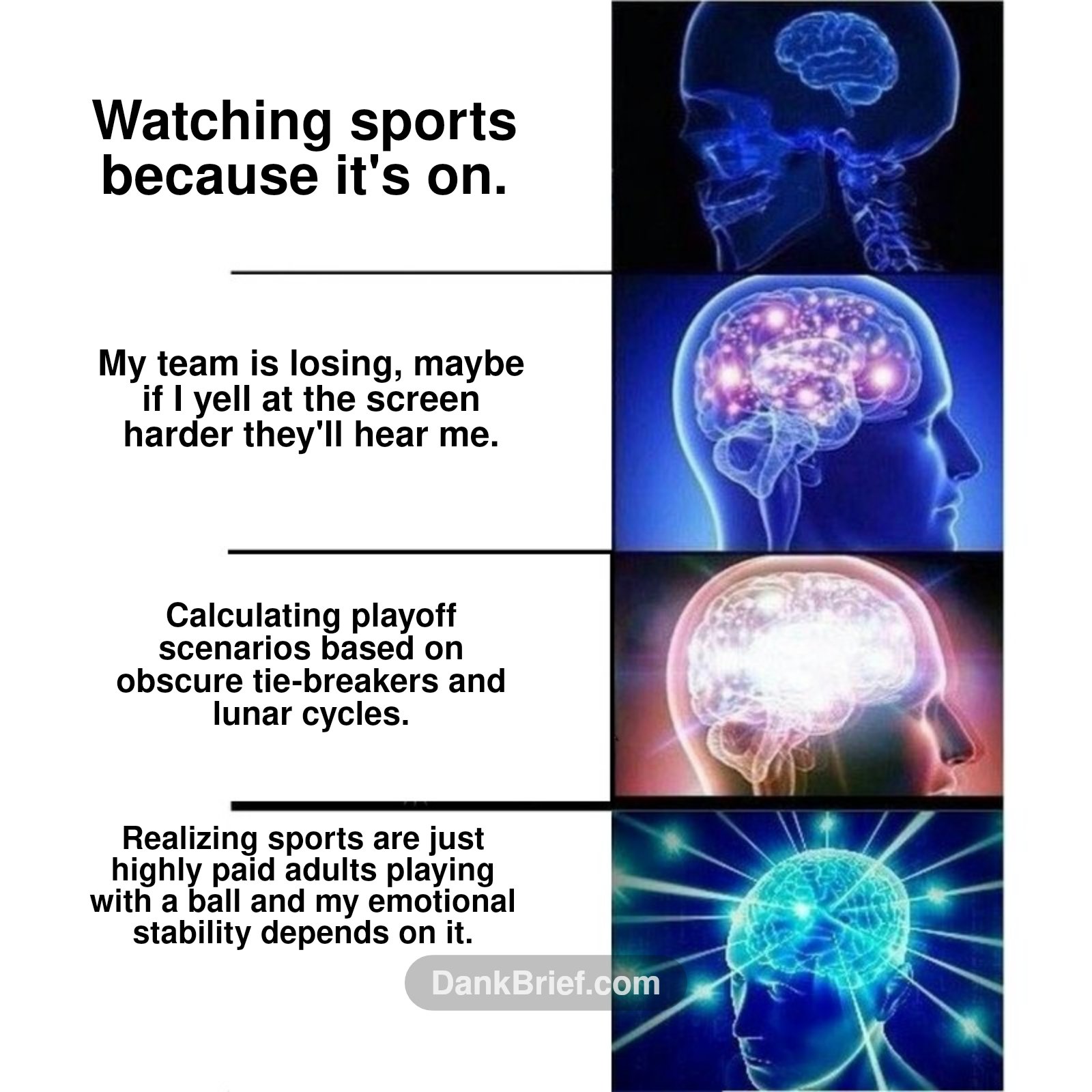My brain cells on game day