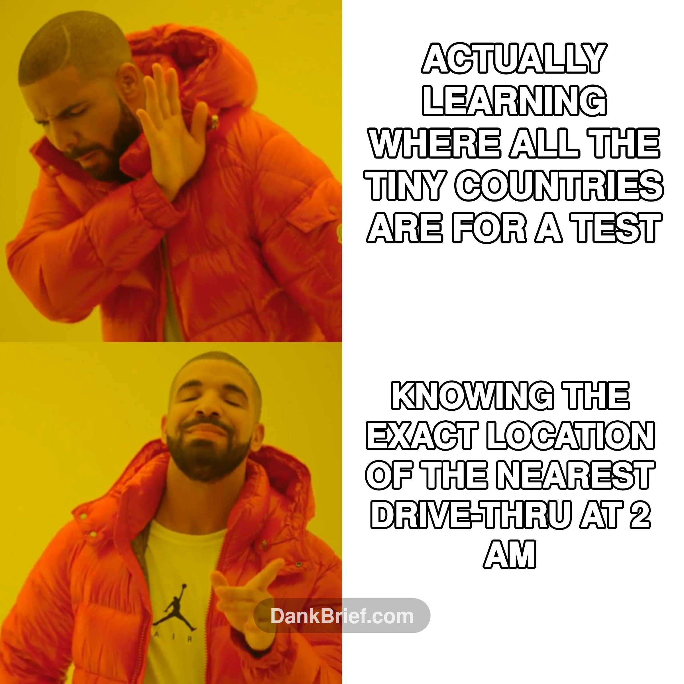 My brain cells on geography class vs. navigating the real world