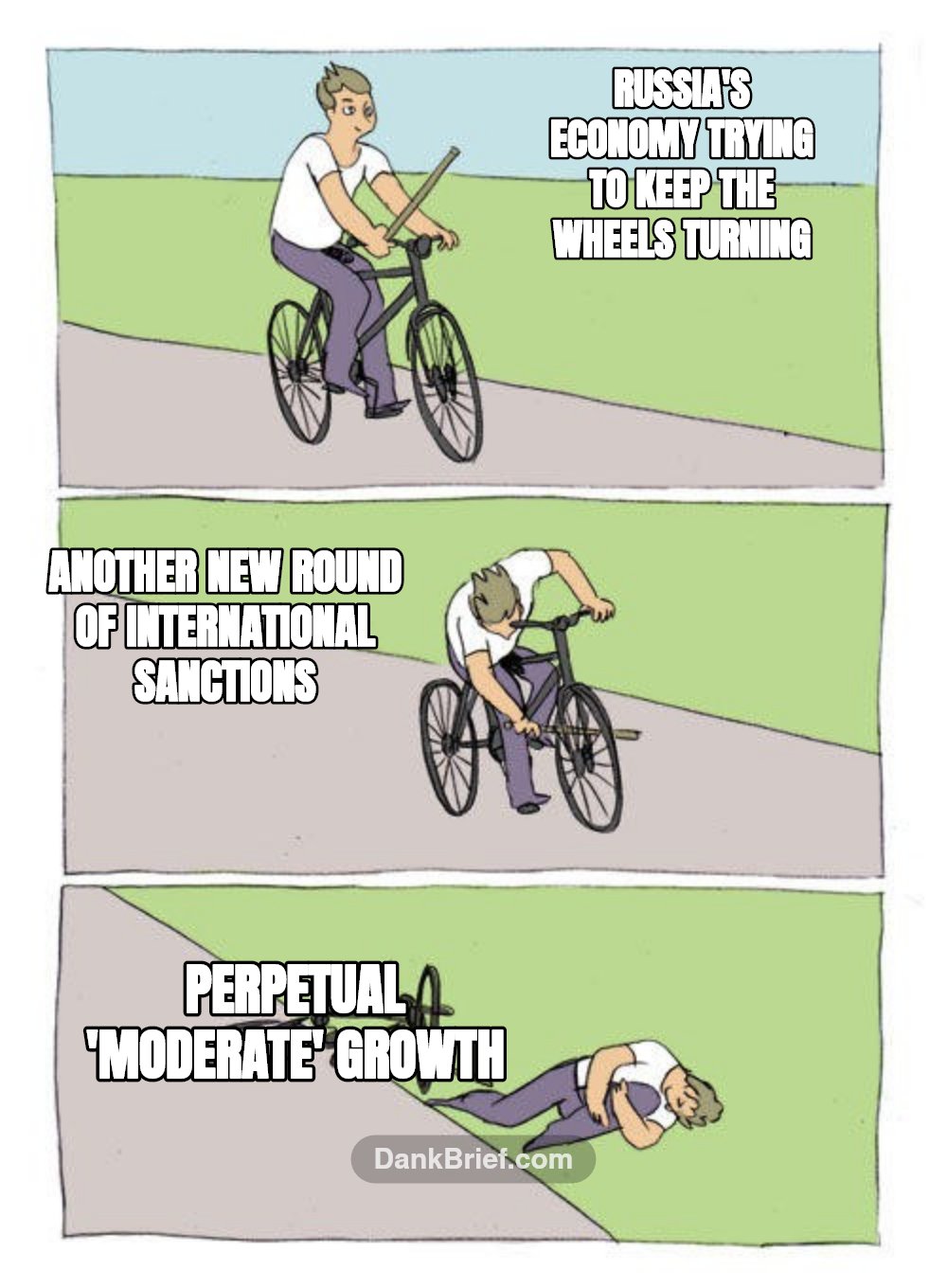 Russia's economy trying to keep the wheels turning / Another new round of international sanctions / Perpetual 'moderate' growth