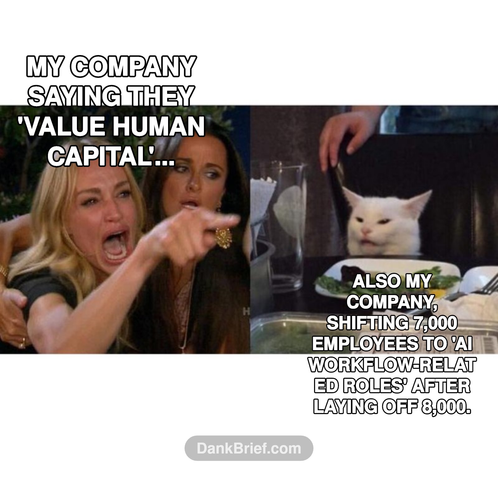 Me when the 'human capital' is actually 'AI workflow-related roles'