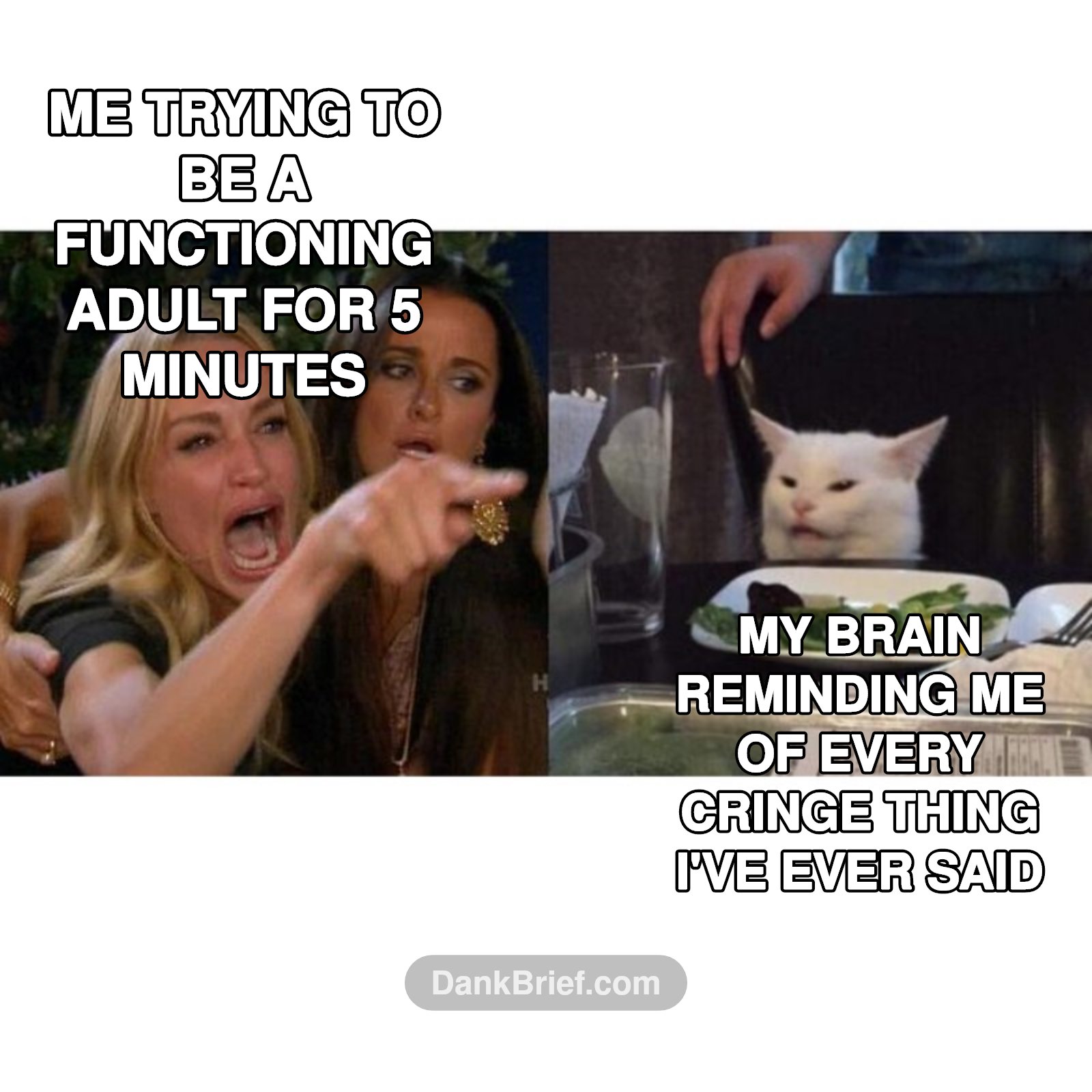 Me trying to be productive vs. my brain on loop