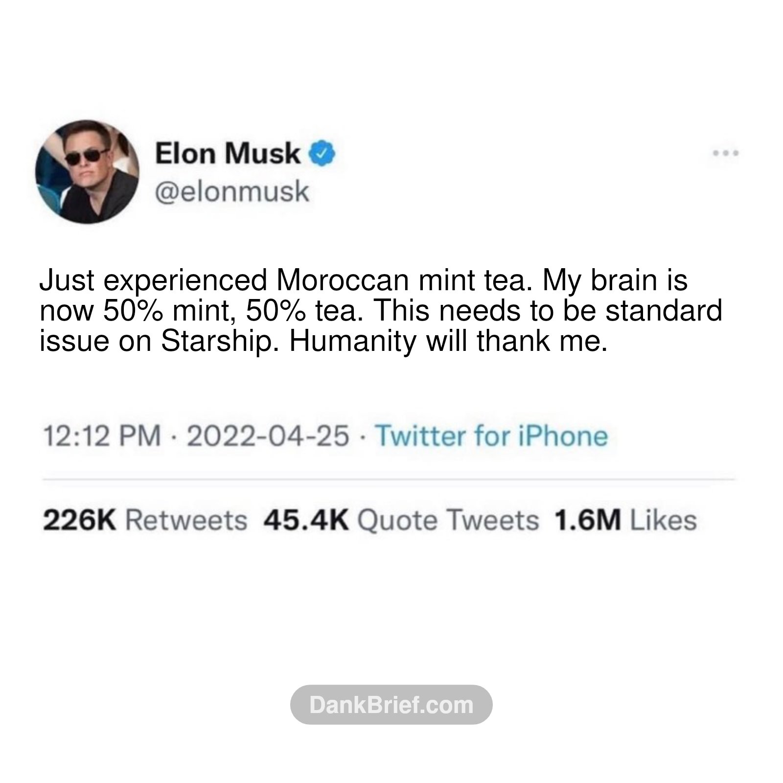 Elon Discovers Earth's Best Beverage