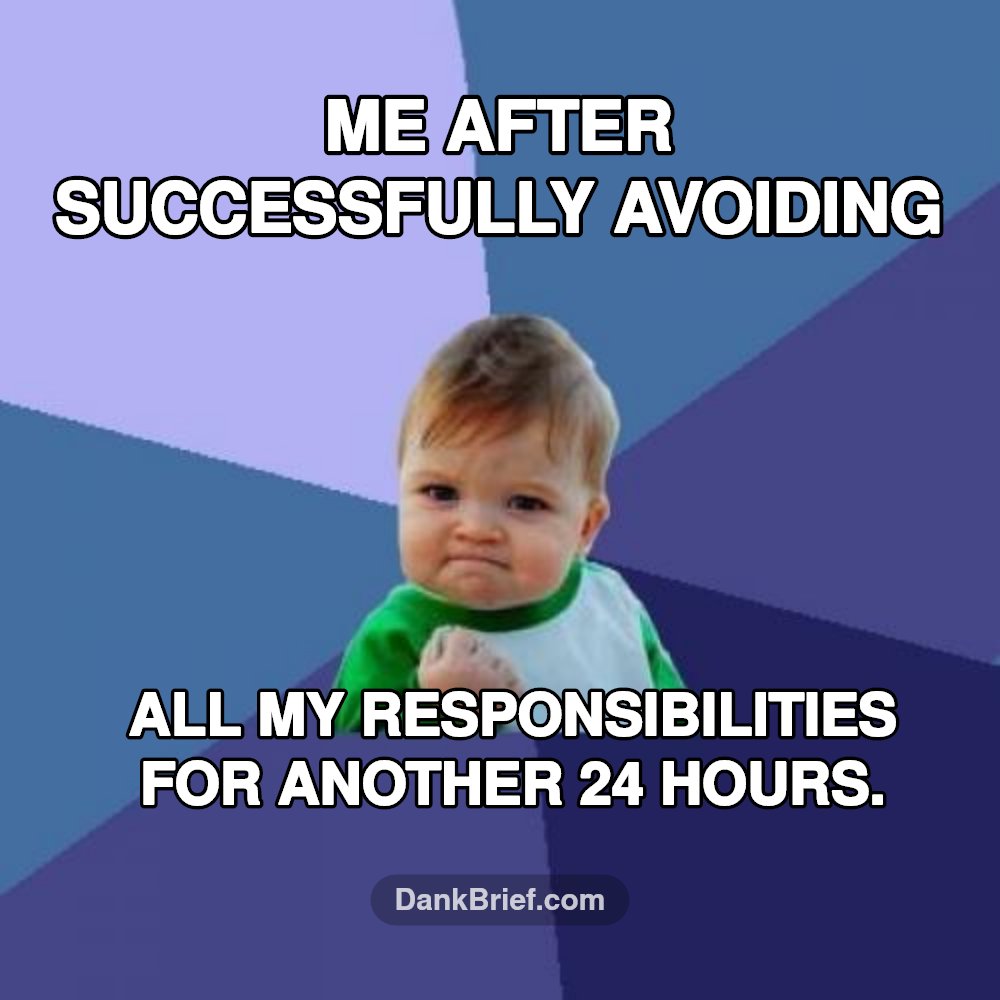 Peak adulting, bro.