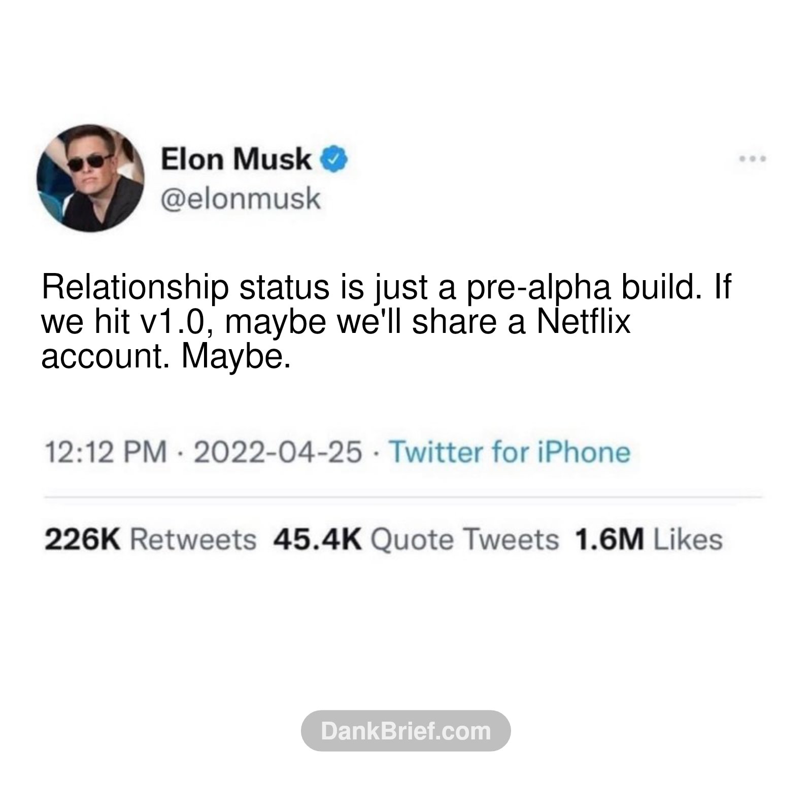 My love life, explained by Elon
