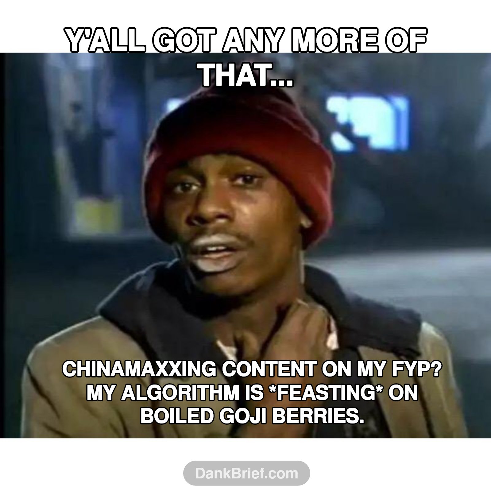 Me when my TikTok FYP is suddenly 80% 'Chinamaxxing' content