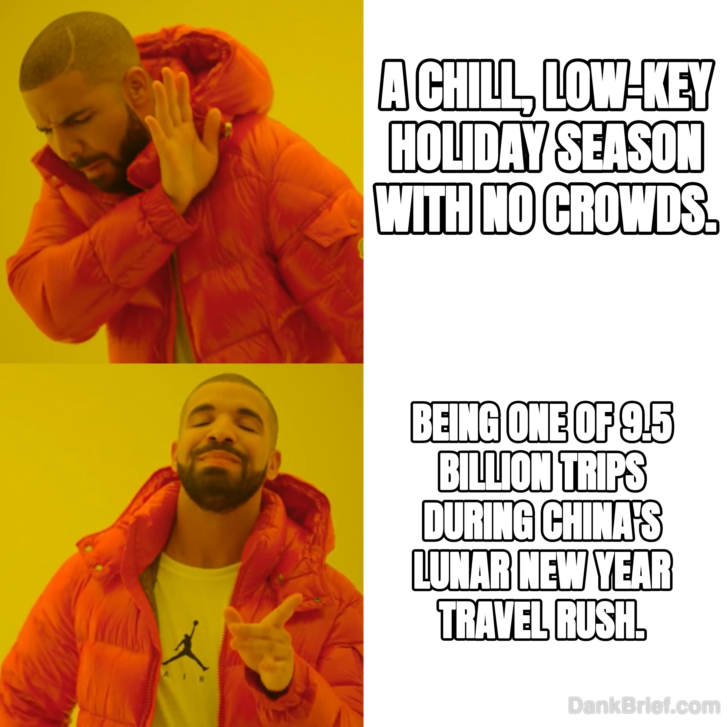 Me trying to avoid the holiday rush like...