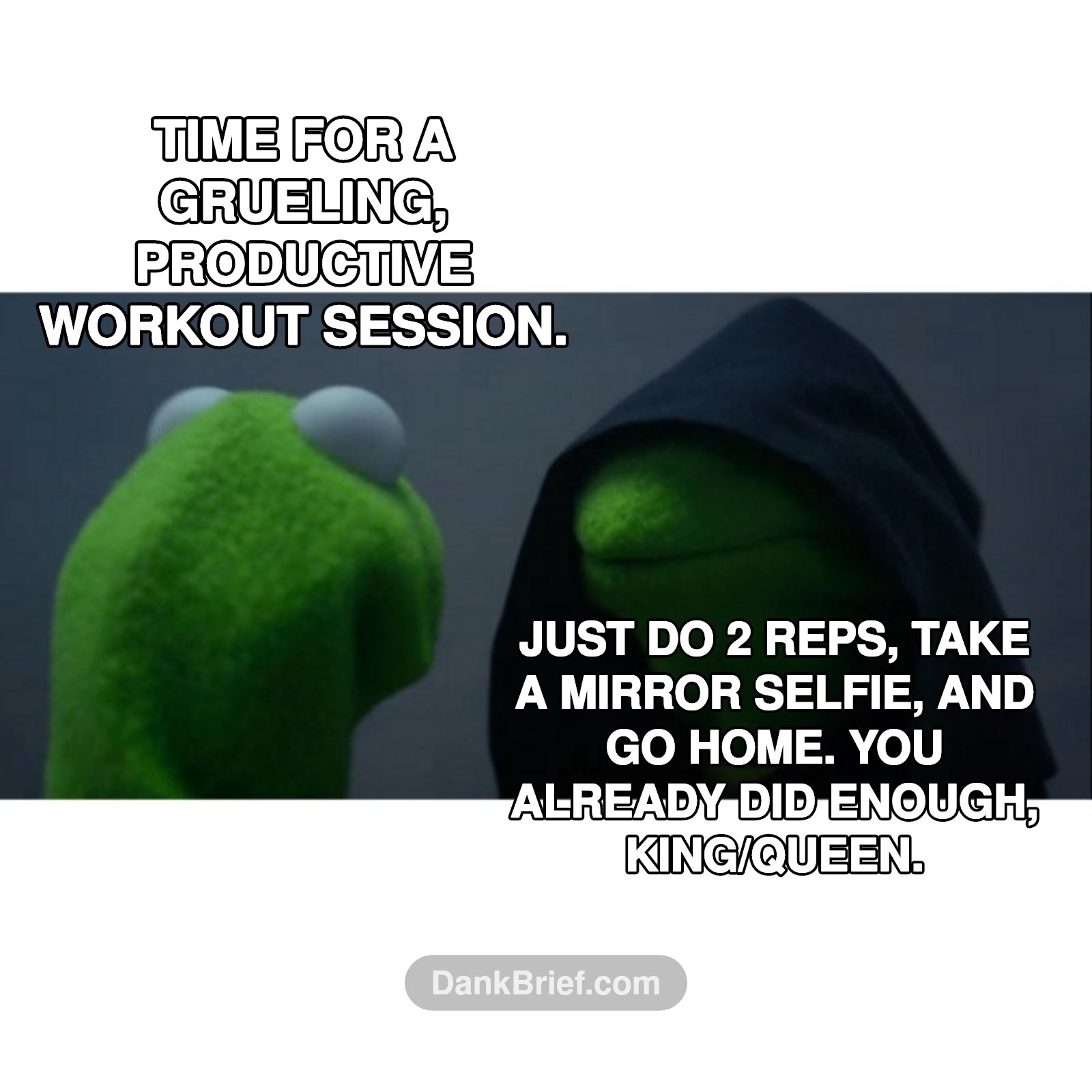 My brain trying to convince me to exercise vs. my brain 5 mins later
