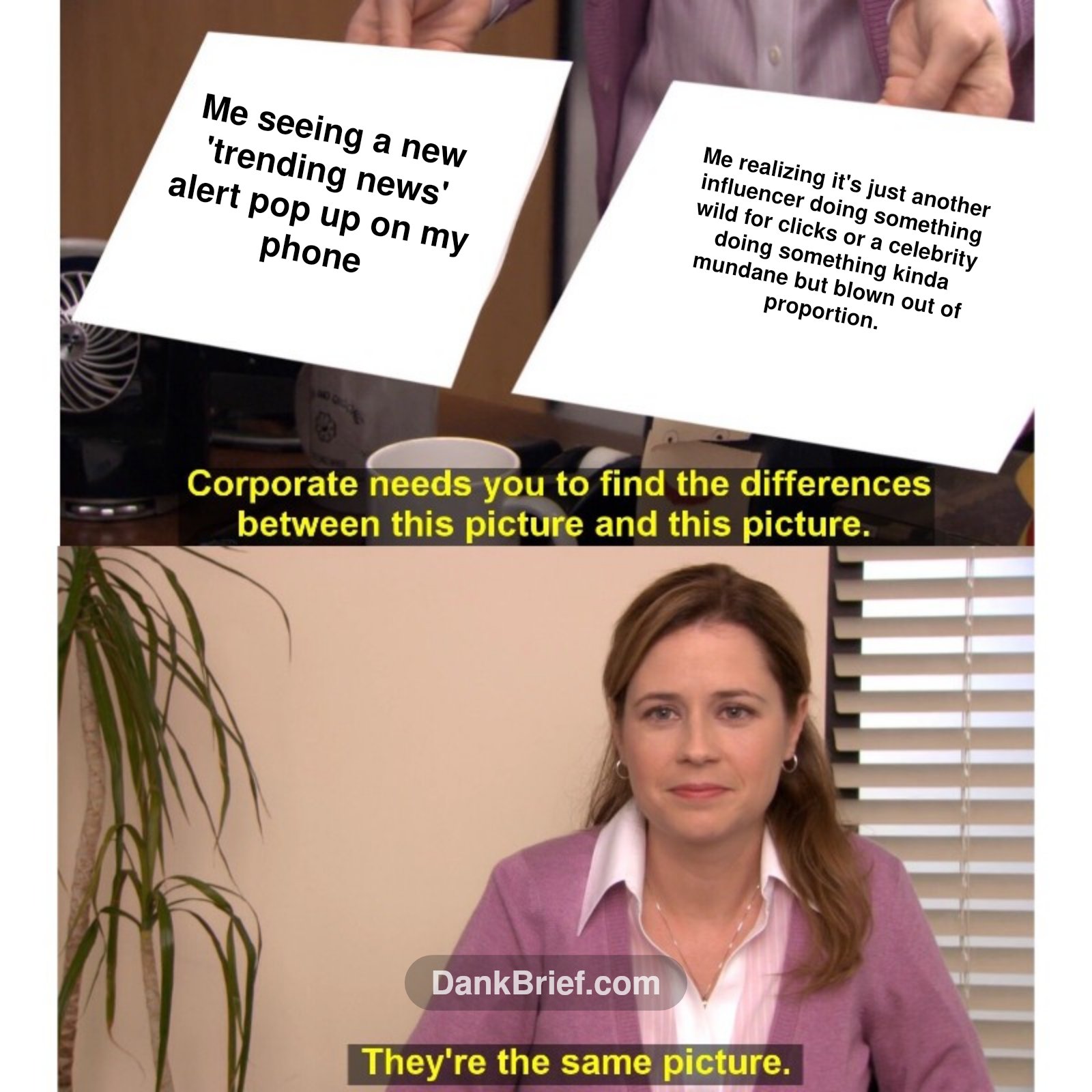 Me trying to keep up with the 'trending news' cycle vs. my mental health