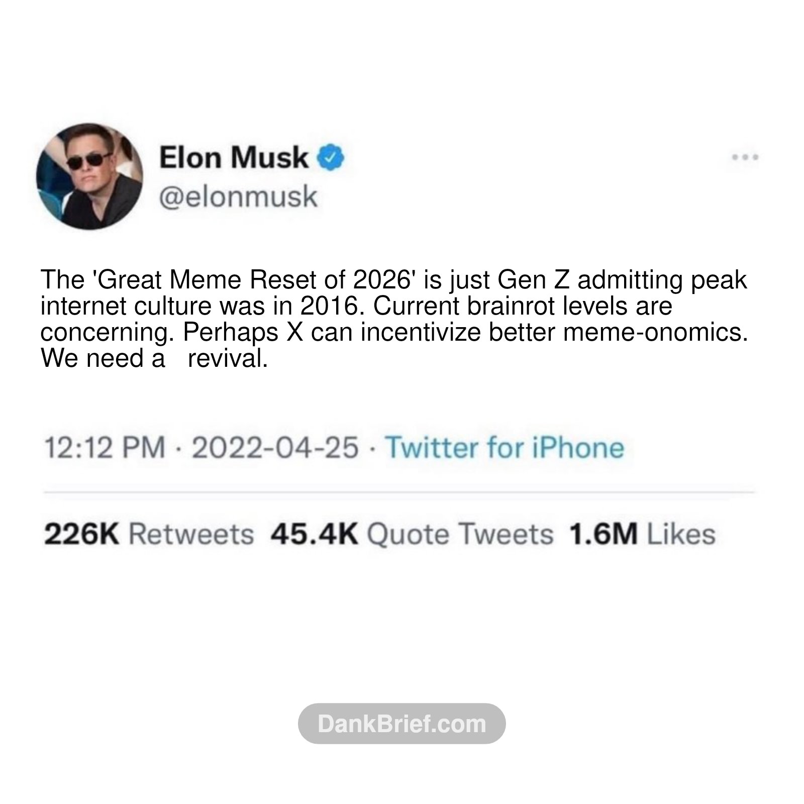 Elon Weighs In On The Great Meme Reset of 2026