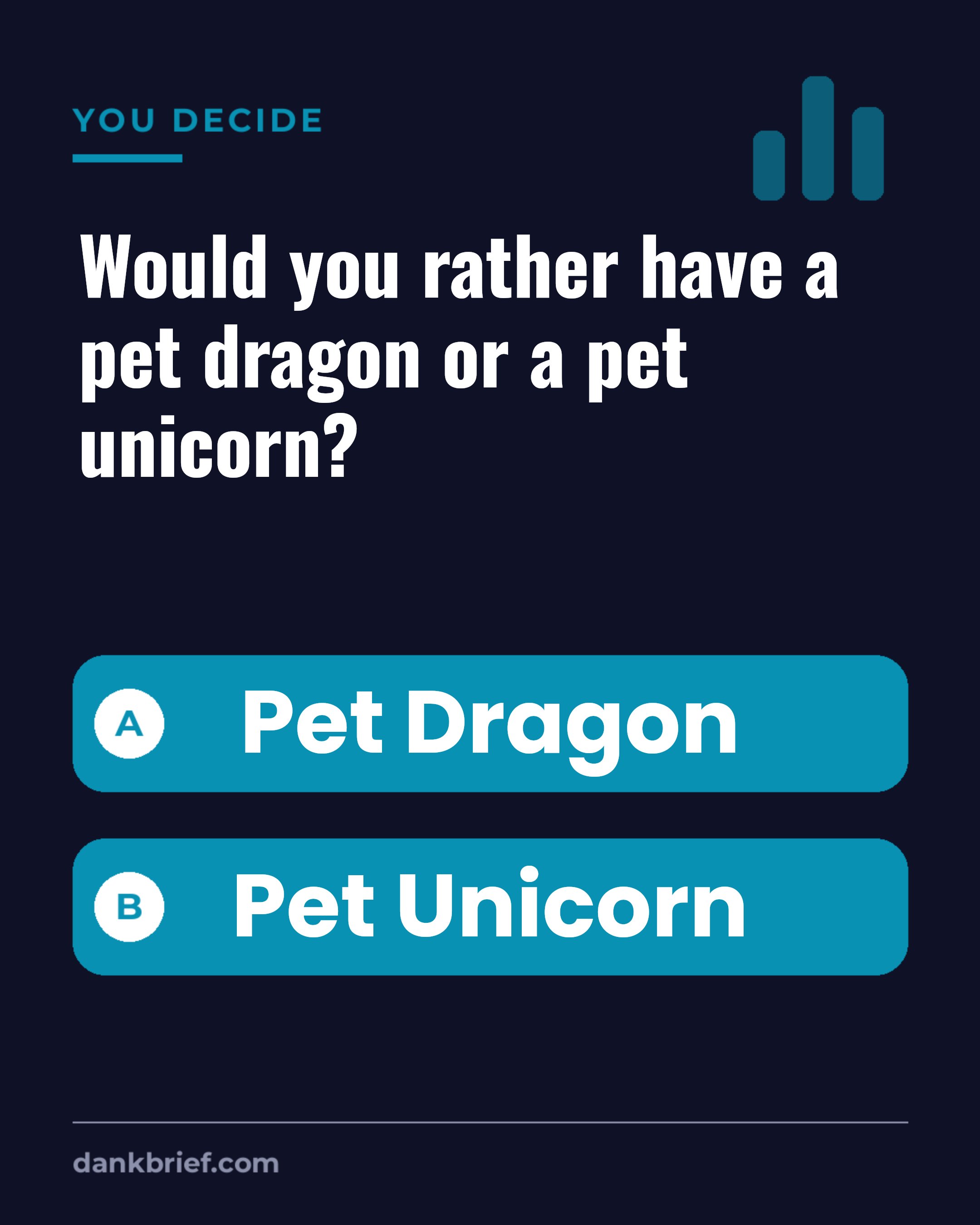 Would you rather have a pet dragon or a pet unicorn? / Pet Dragon / Pet Unicorn