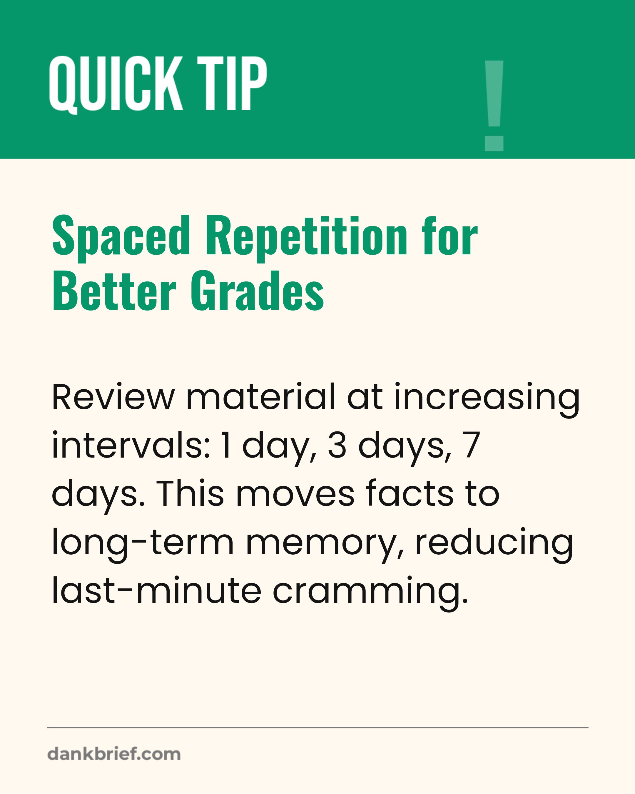 Master Exams with Spaced Repetition