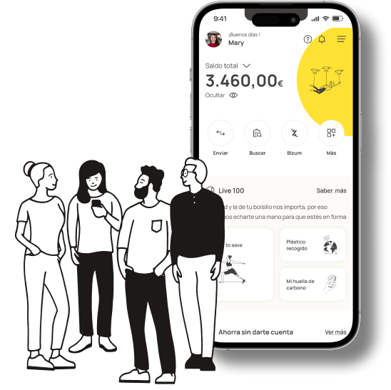 Se muestra un código QR si se abre esta página desde un ordenador para poder ir al móvil y descargarse desde ahí la app B100