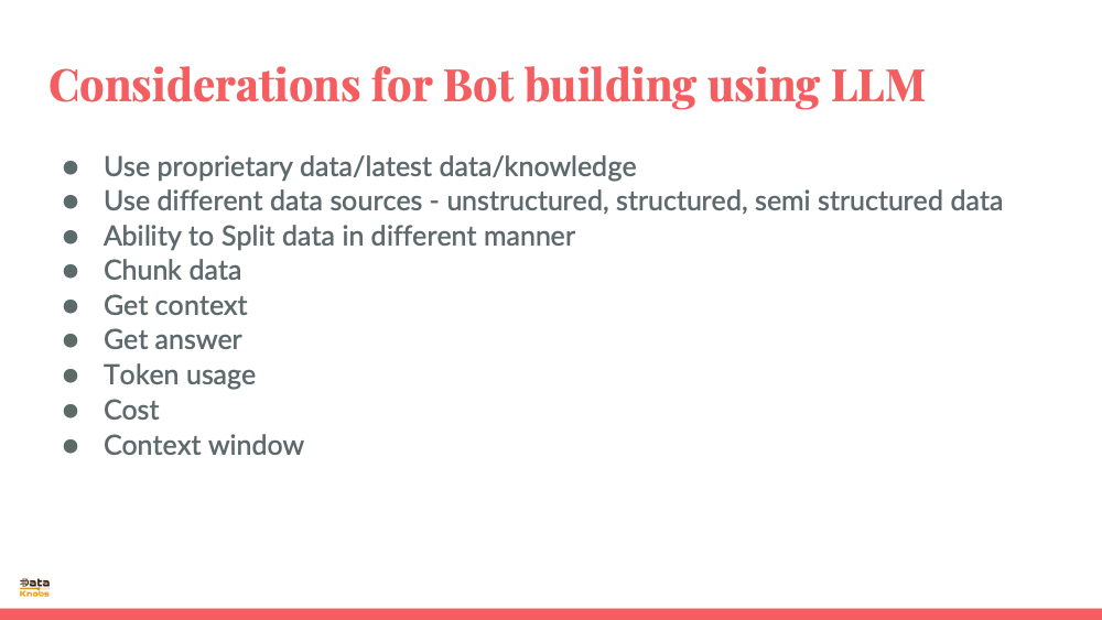 CONSIDERAIONS FOR BOT ARCHITEC