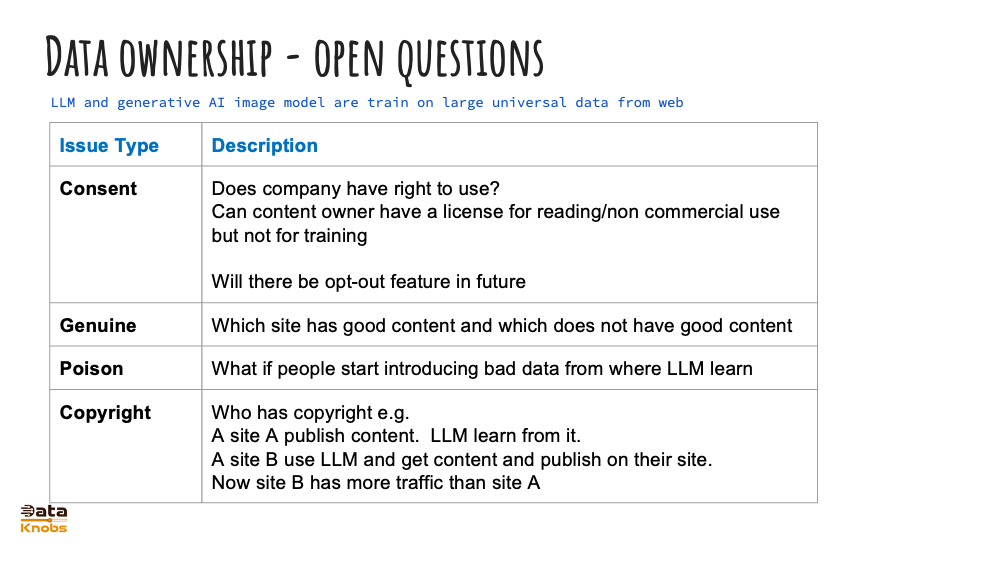 DATA OWNERSHIP ISSUES LLM