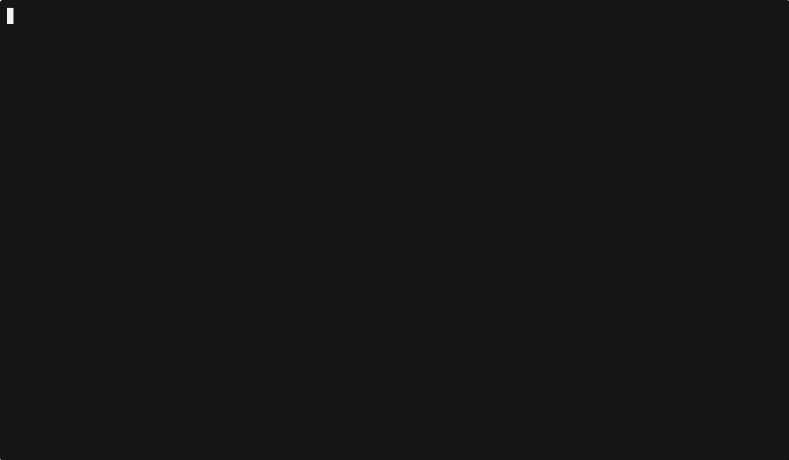 An empty command-line terminal interface with a single white cursor in the top-left corner.