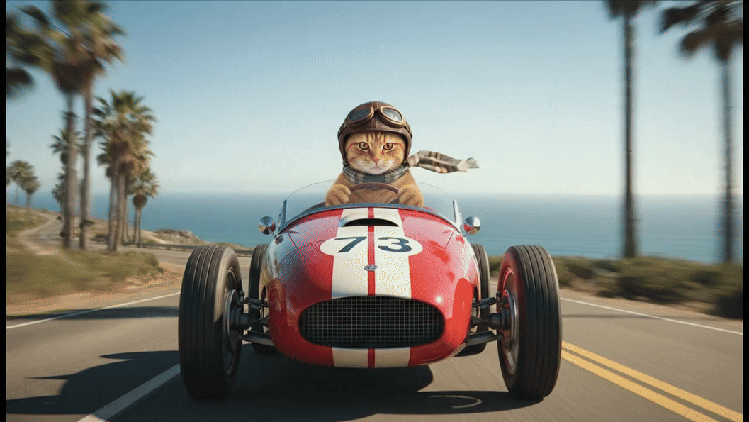 Eine Katze fährt von einer Klippe und hebt ab