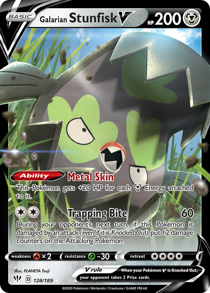 Galarian Stunfisk V 128 (Holofoil)