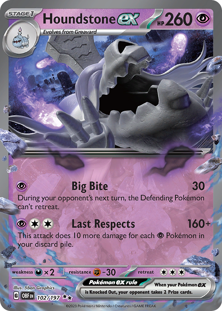 Houndstone ex 102 (Holofoil)