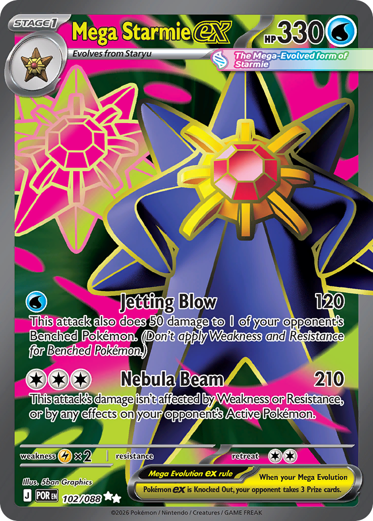 Mega Starmie ex 102 (Holofoil)