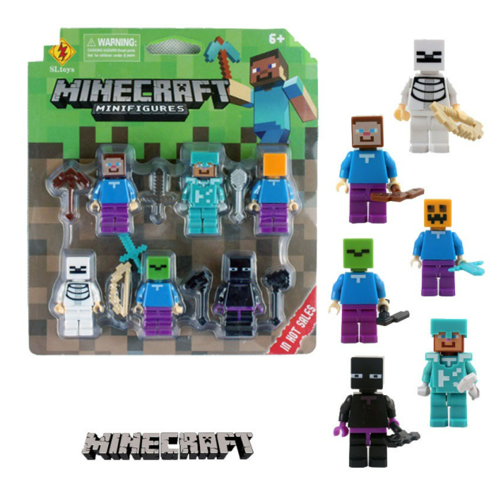 1 set /6pcs Minecraft Creeper Action Figures Colorful Creative Building ...