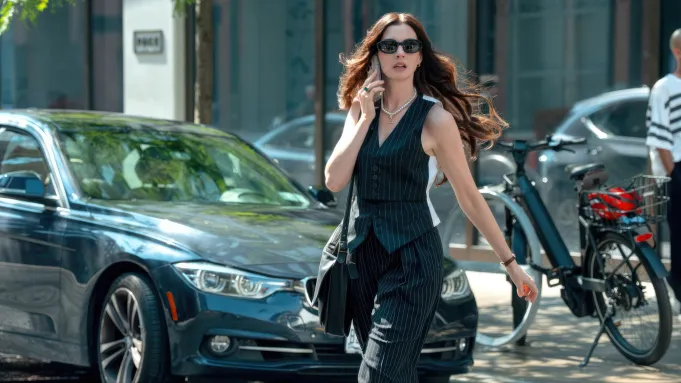 A scene from The Devil Wears Prada 2, the 20th Century Studios sequel arriving on Disney+ and Hulu