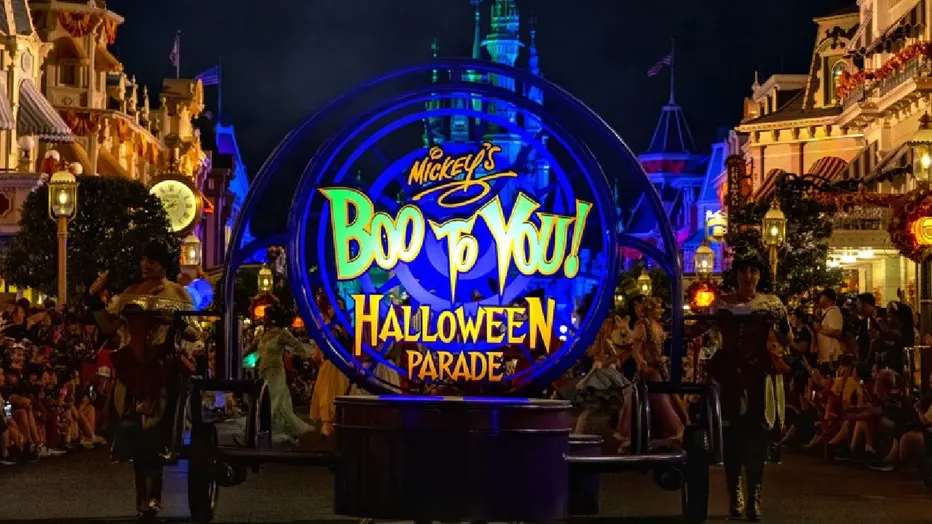 Mickey's Boo-to-You Halloween Parade traveling down Main Street U.S.A. during Mickey's Not-So-Scary Halloween Party at Magic Kingdom