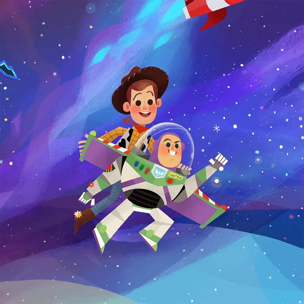 Disney-themed Ambient Experience MRI artwork by illustrator Joey Chou