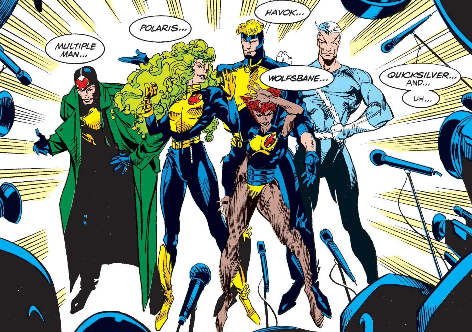 X-Factor (1986) #72 artwork by Peter David and Larry Stroman featuring the government-sanctioned X-Factor roster