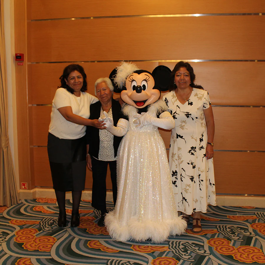Blanca with her family aboard a Disney Cruise Line ship