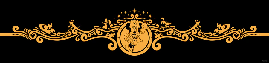 Filigree bow artwork for the Disney Destiny featuring Minnie Mouse