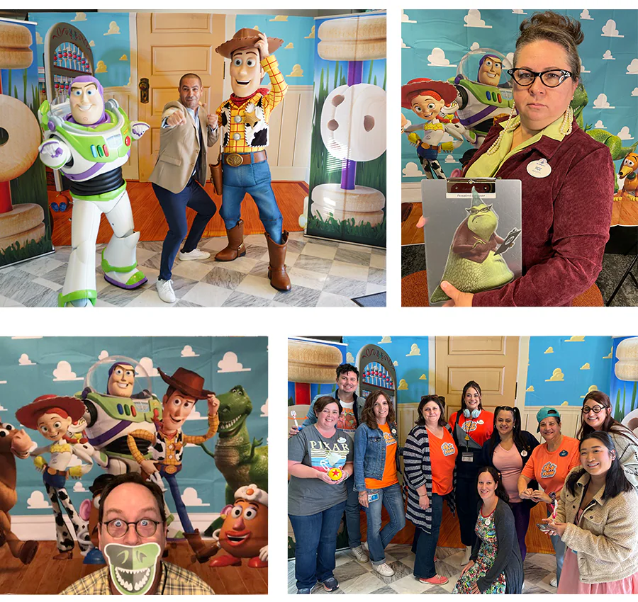 Disney cast members at the Pixar Day at Sea preview event