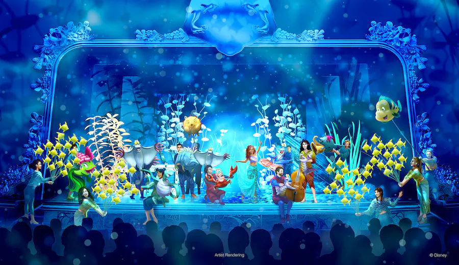 Rendering of Disney The Little Mermaid coming to the Disney Wish
